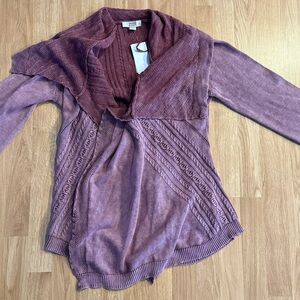 Vintage America Es Hollis Asymmetrical Cardigan - Mauve - 100% Cotton - Size XL